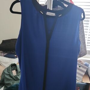 Calvin Klein Royal Blue Sleeveless Blouse